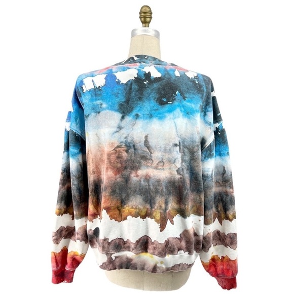 ACNE STUDIOS Yana Oil Paint Abstract Design Sweatshirt Oversized Size M - Picture 3 of 9